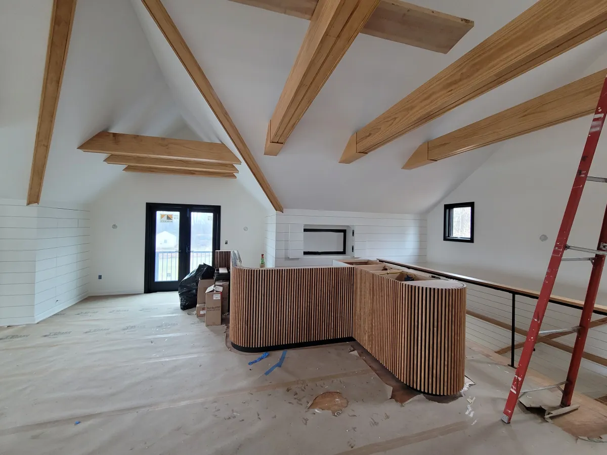 Complete electrical wiring and lighting installation for a barn renovation in Monroe, CT.